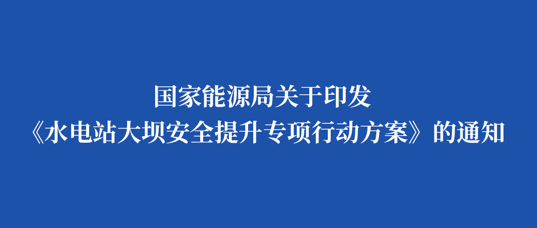 国家能源局印发《水电站大坝安全提升专项行动方案》